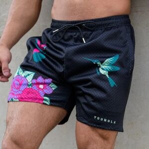 YoungLA Floral Hummingbird Mesh Shorts